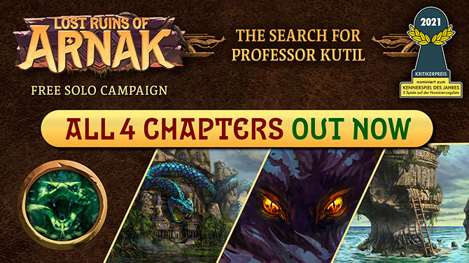 Play the final chapter of the solo campaign for Lost Ruins of Arnak